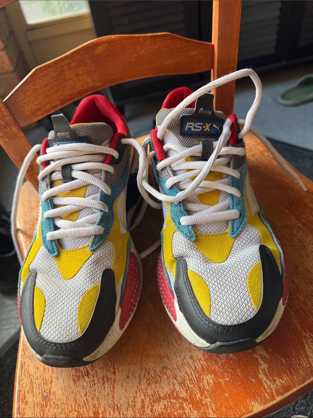 Men Sneakers in Yellow, White & Blue
